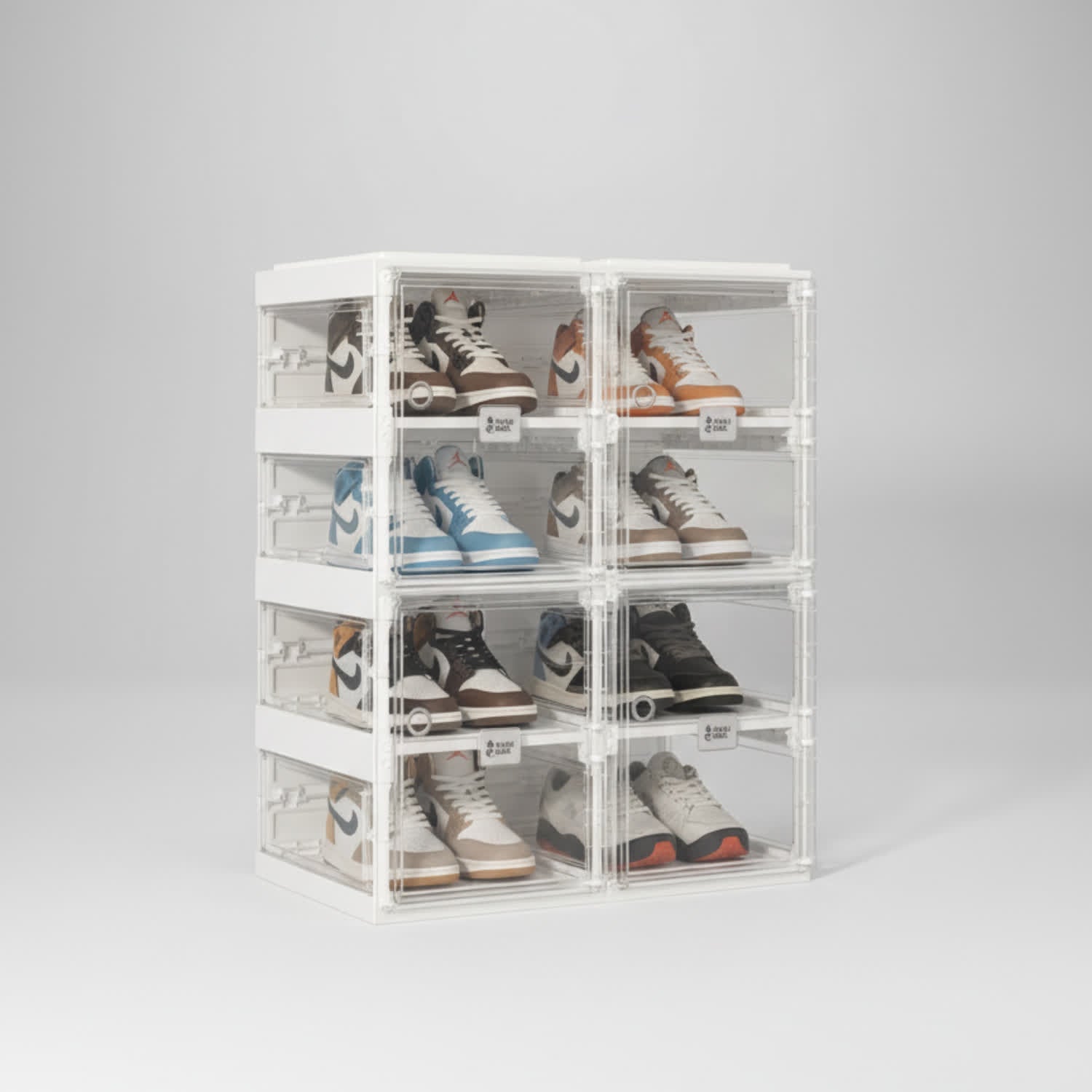 Equivalent clear foldable transparent-door shoe cabinet