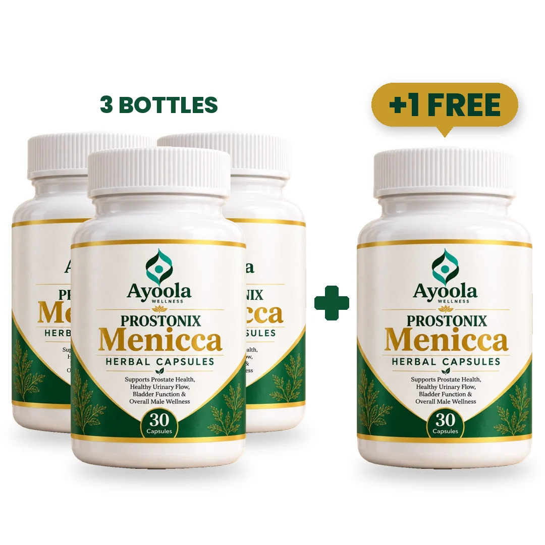 PROSTONIX Menicca herbal capsules: 3 bottles plus 1 free bottle (4 bottles, 120 capsules)